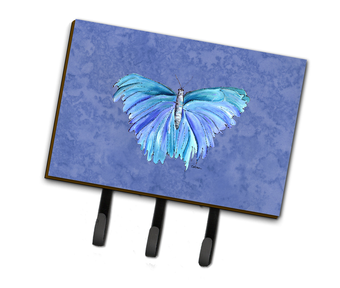 Butterfly on Slate Blue Leash or Key Holder