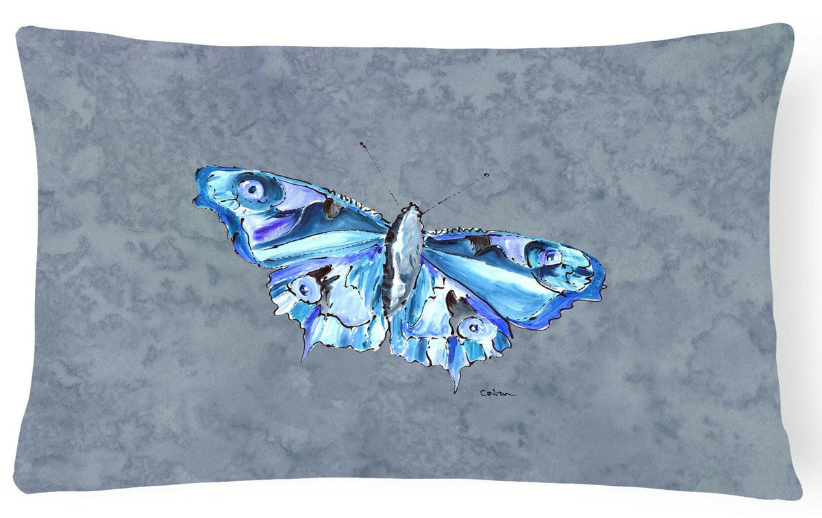 Butterfly on Gray   Canvas Fabric Decorative Pillow by Caroline&#39;s Treasures