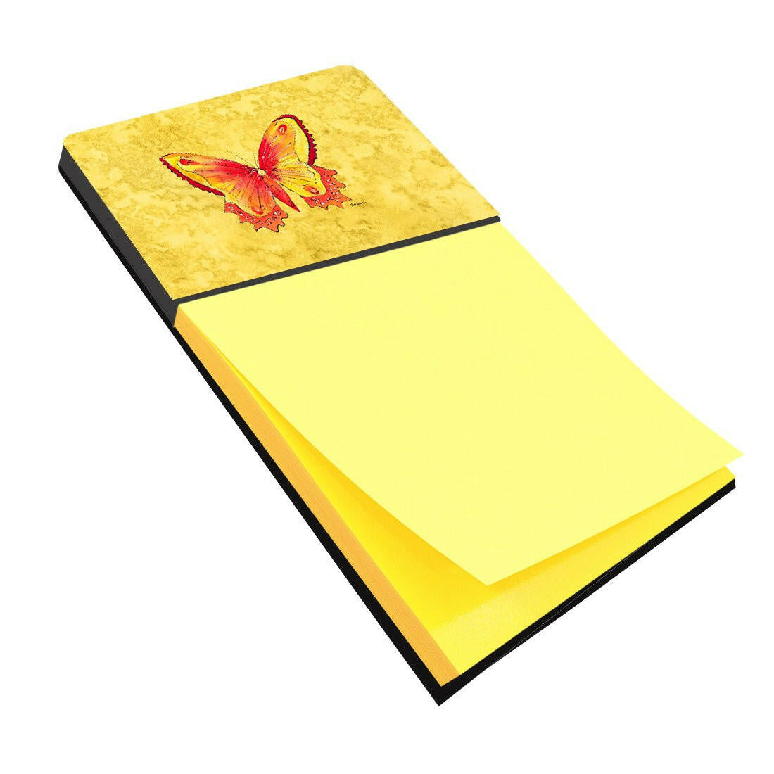 Butterfly on Yellow Refiillable Sticky Note Holder or Postit Note Dispenser 8857SN by Caroline's Treasures
