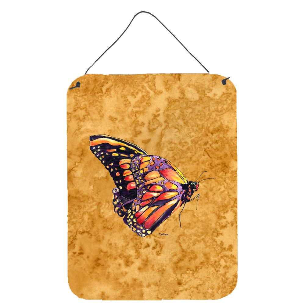 Butterfly on Gold Aluminium Metal Wall or Door Hanging Prints by Caroline&#39;s Treasures