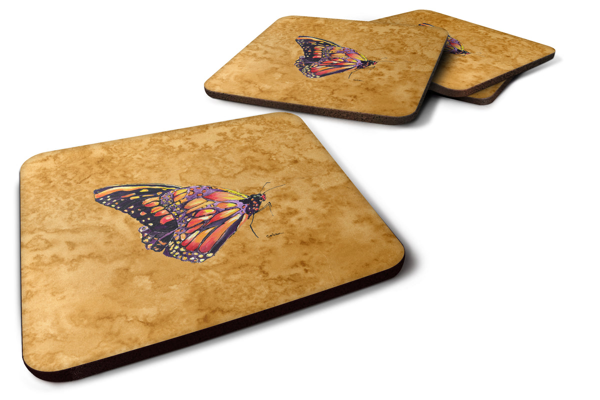 Set of 4 Butterfly on Gold Foam Coasters - the-store.com