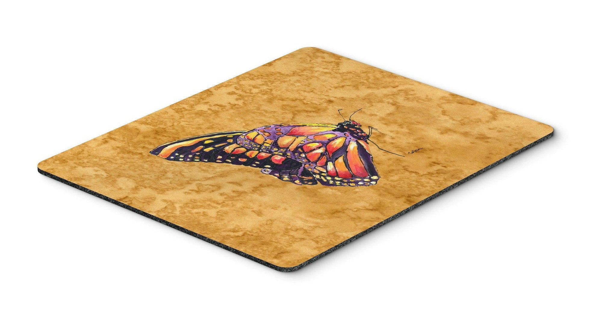 Butterfly on Gold Mouse Pad, Hot Pad or Trivet by Caroline's Treasures
