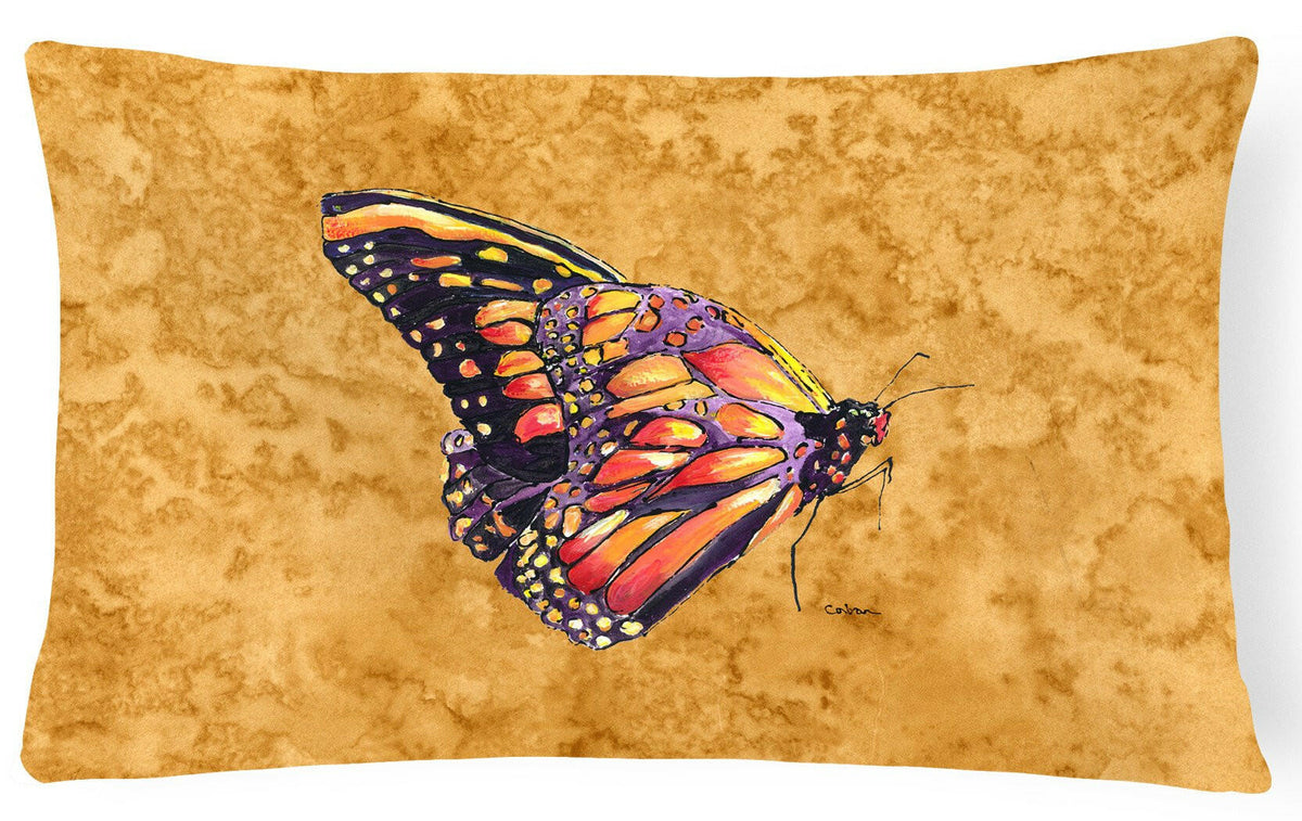 Butterfly on Gold   Canvas Fabric Decorative Pillow by Caroline&#39;s Treasures
