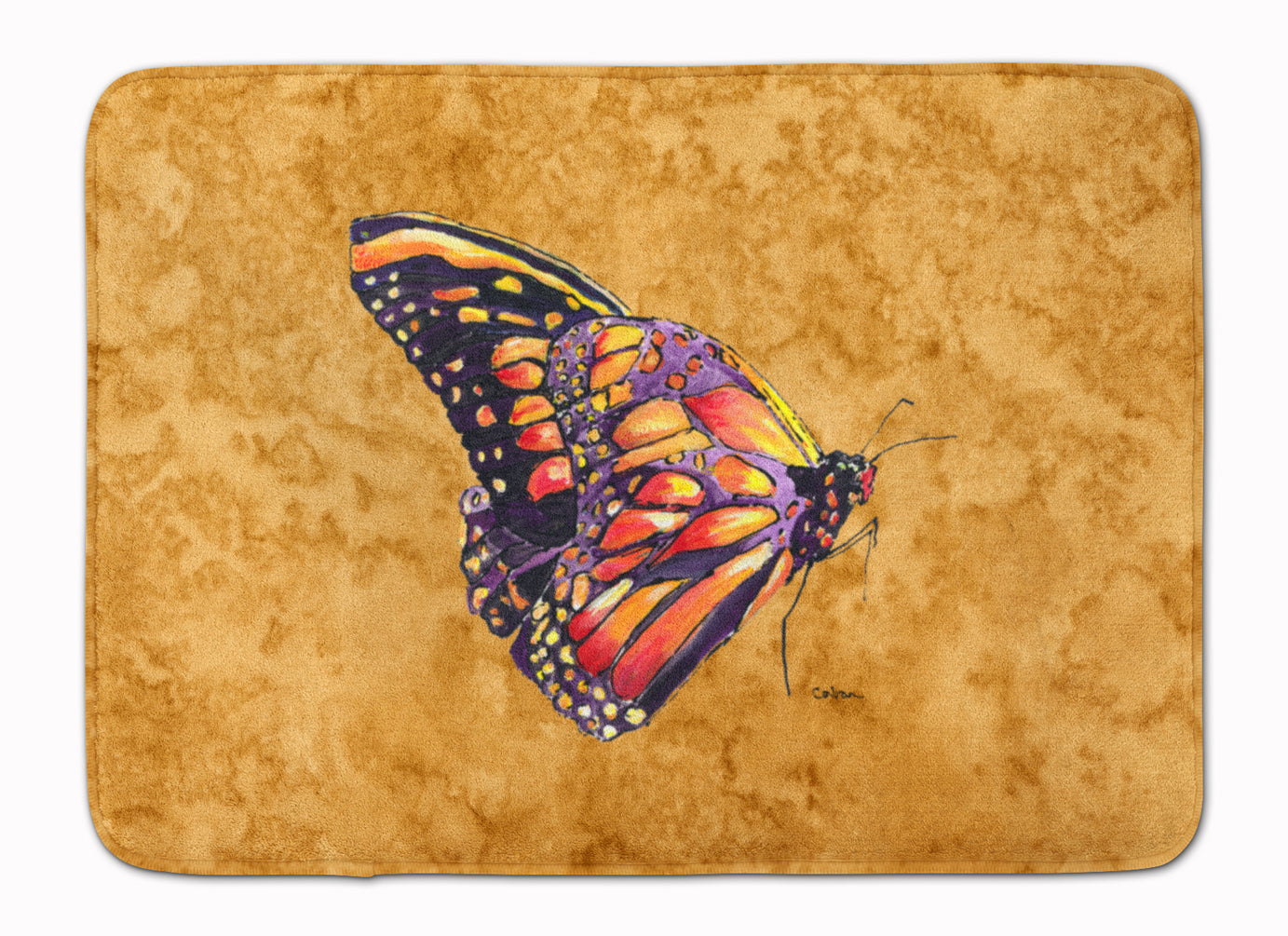 Butterfly on Gold Machine Washable Memory Foam Mat 8858RUG - the-store.com