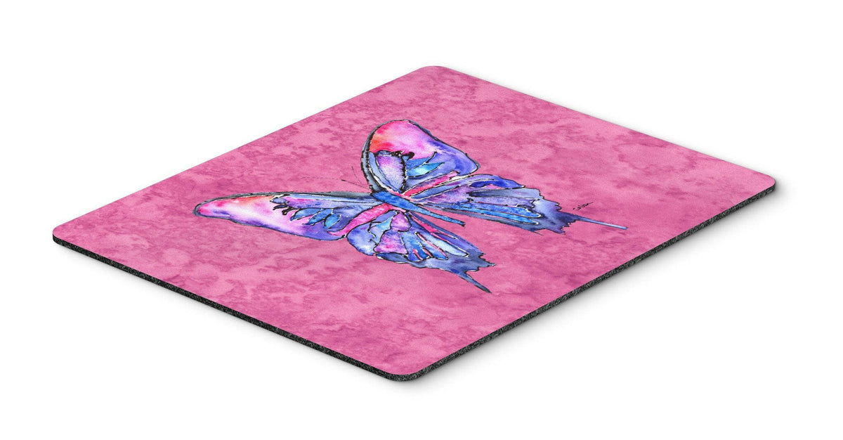 Butterfly on Pink Mouse Pad, Hot Pad or Trivet by Caroline&#39;s Treasures