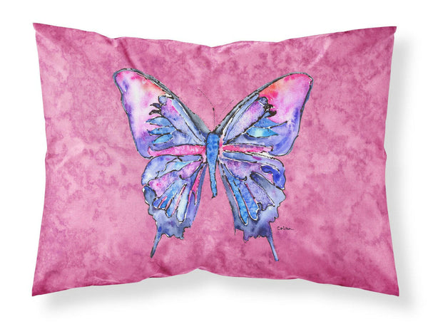 Butterfly on Pink Moisture wicking Fabric standard pillowcase by Caroline's Treasures