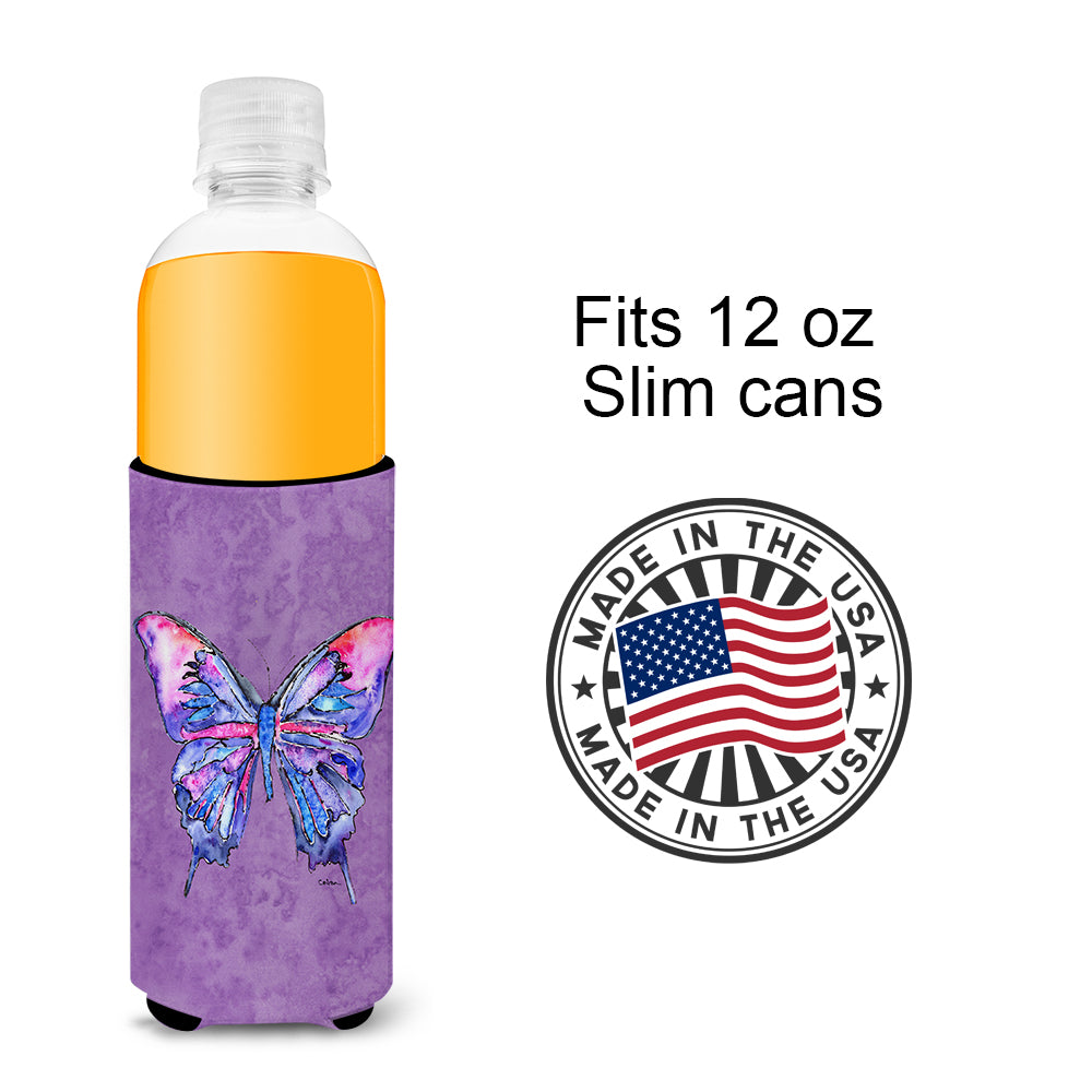 Butterfly on Purple Ultra Beverage Insulators for slim cans 8860MUK