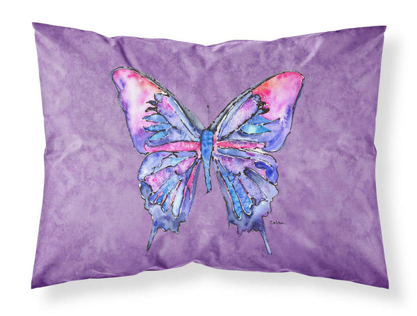 Butterfly on Purple Moisture wicking Fabric standard pillowcase by Caroline's Treasures