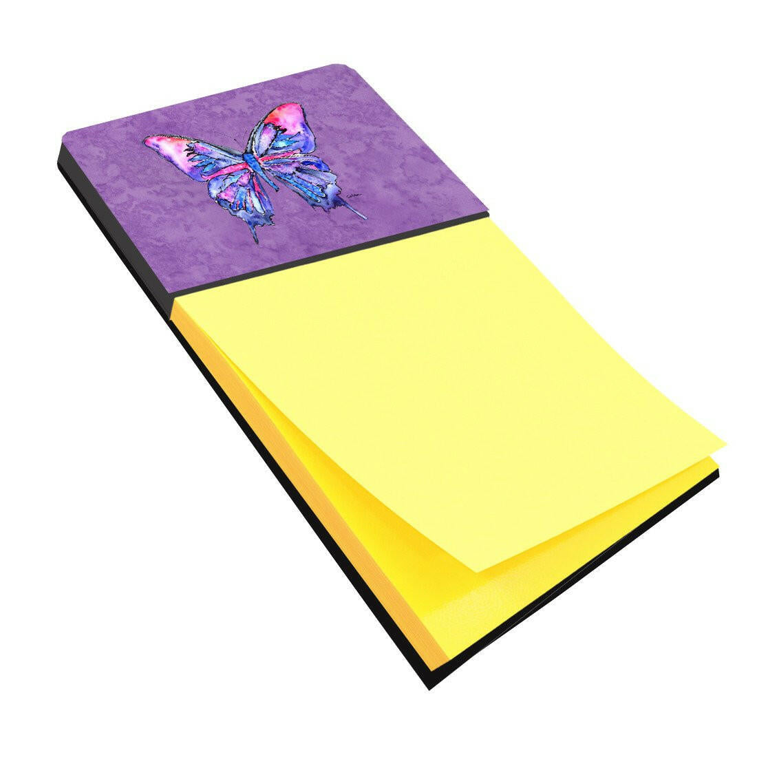 Butterfly on Purple Refiillable Sticky Note Holder or Postit Note Dispenser 8860SN by Caroline's Treasures