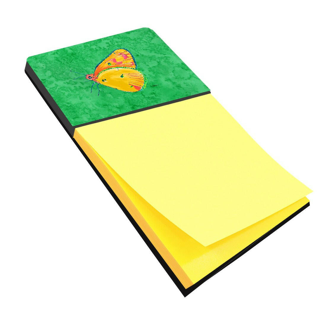 Butterfly Orange on Green Refiillable Sticky Note Holder or Postit Note Dispenser 8861SN by Caroline&#39;s Treasures