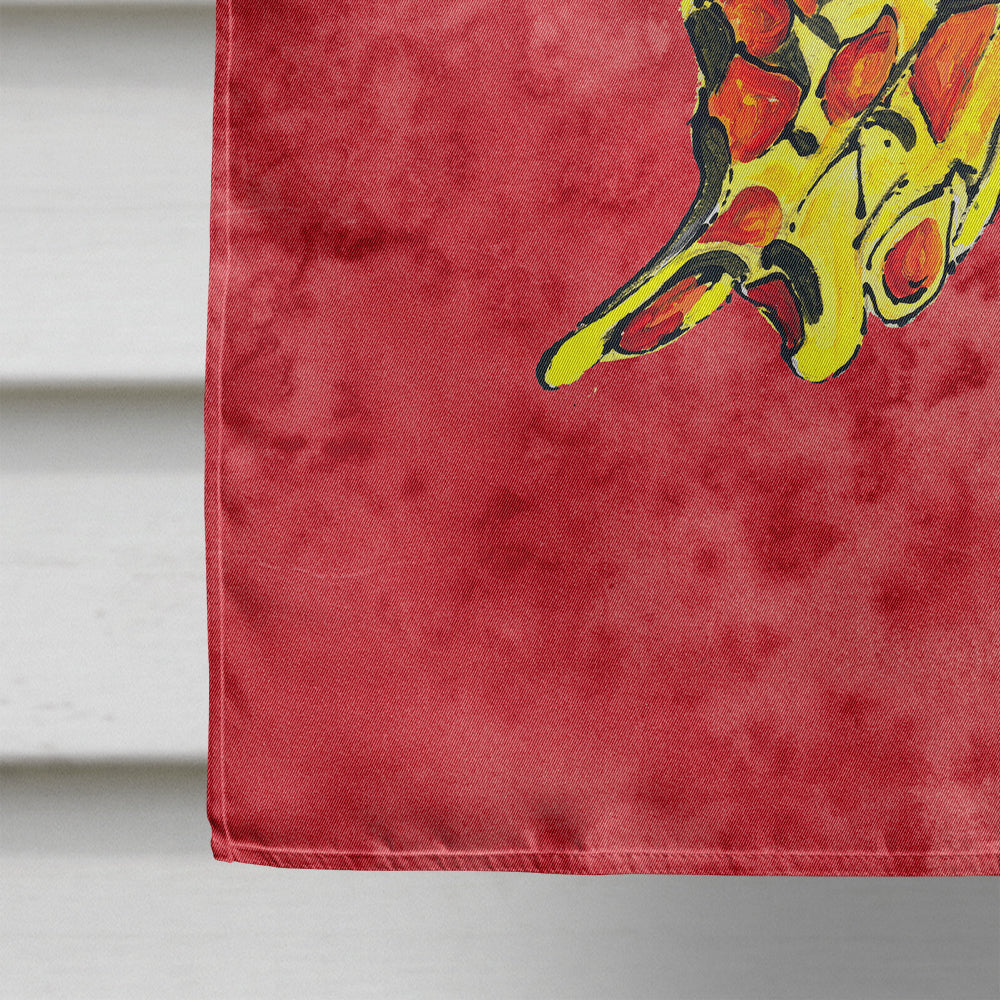 Butterfly on Red Flag Canvas House Size  the-store.com.