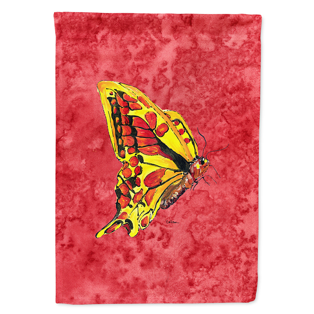 Butterfly on Red Flag Canvas House Size