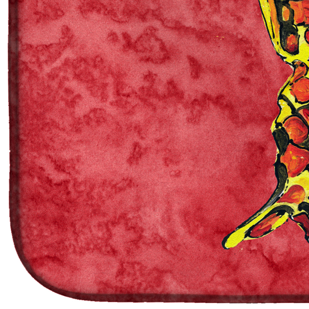 Butterfly on Red Dish Drying Mat 8862DDM