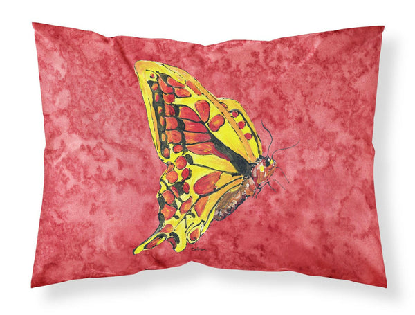 Butterfly on Red Moisture wicking Fabric standard pillowcase by Caroline's Treasures