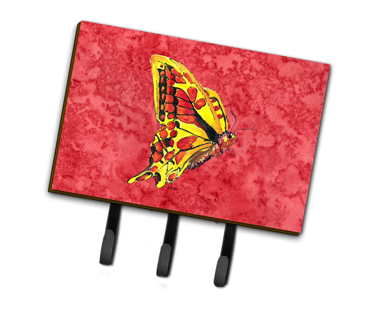 Butterfly on Red Leash or Key Holder