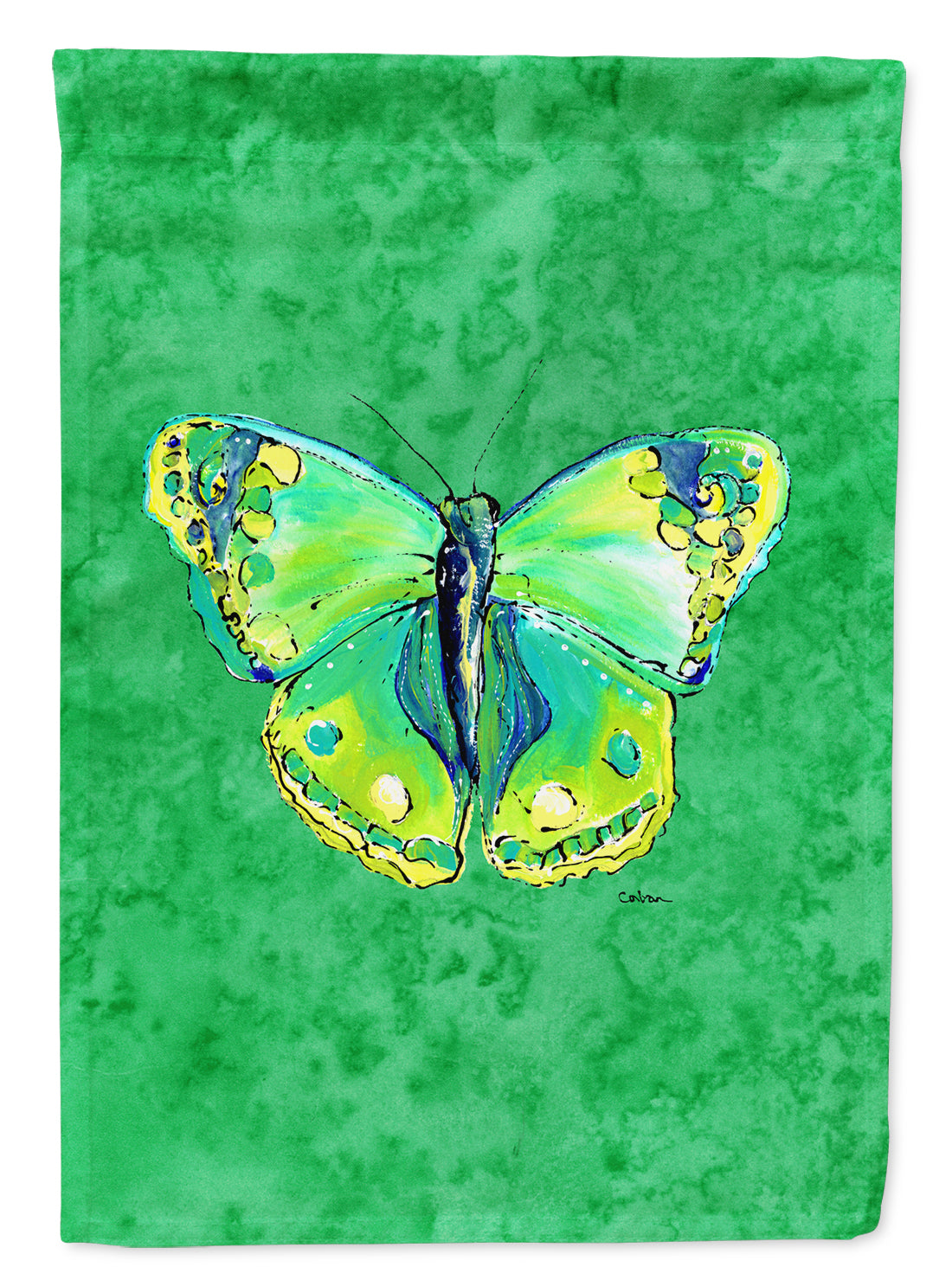 Butterfly Green on Green Flag Canvas House Size