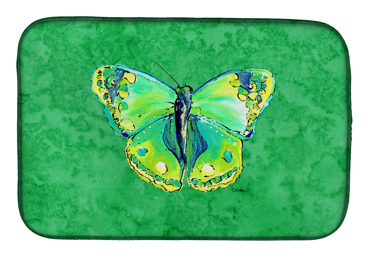 Butterfly Green on Green Dish Drying Mat 8863DDM  the-store.com.