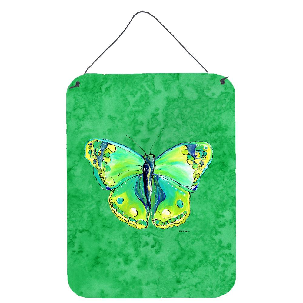 Butterfly Green on Green Aluminium Metal Wall or Door Hanging Prints by Caroline&#39;s Treasures