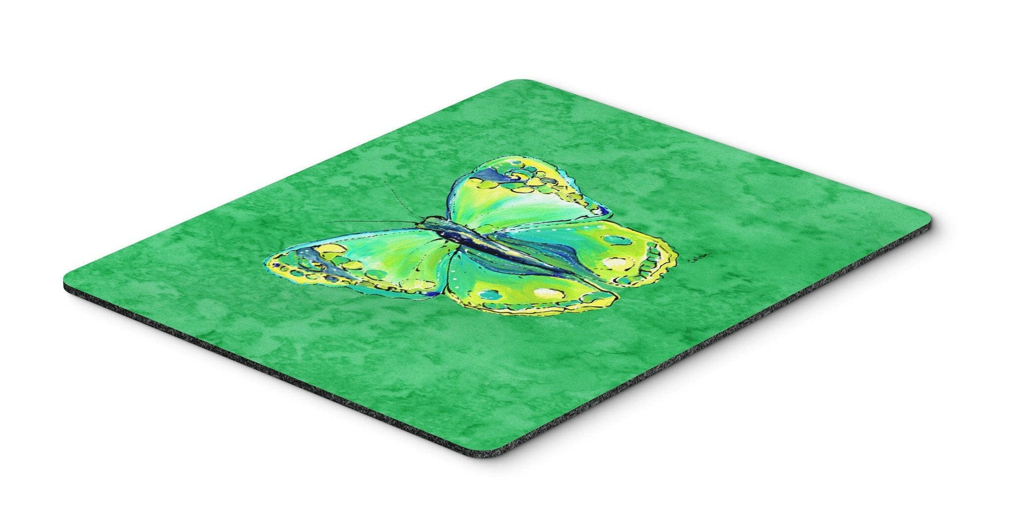 Butterfly Green on Green Mouse Pad, Hot Pad or Trivet by Caroline's Treasures