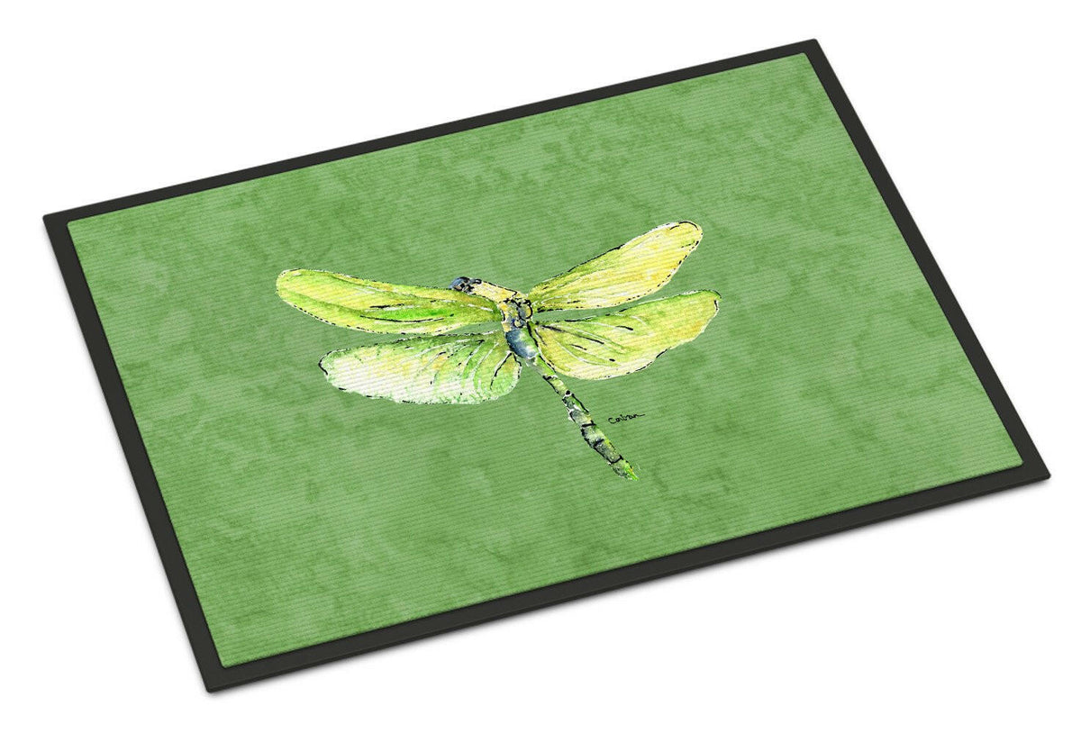 Dragonfly on Avacado Indoor or Outdoor Mat 24x36 Doormat - the-store.com
