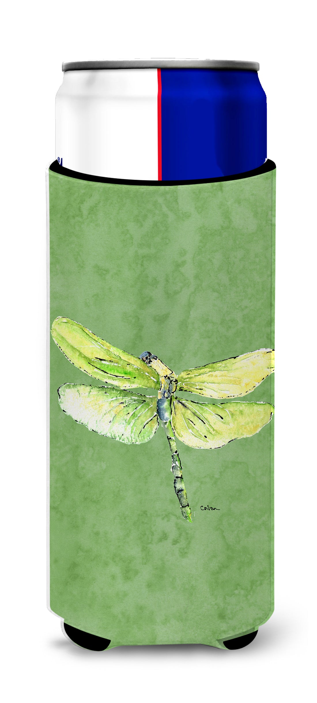 Dragonfly on Avacado Ultra Beverage Insulators for slim cans 8864MUK.