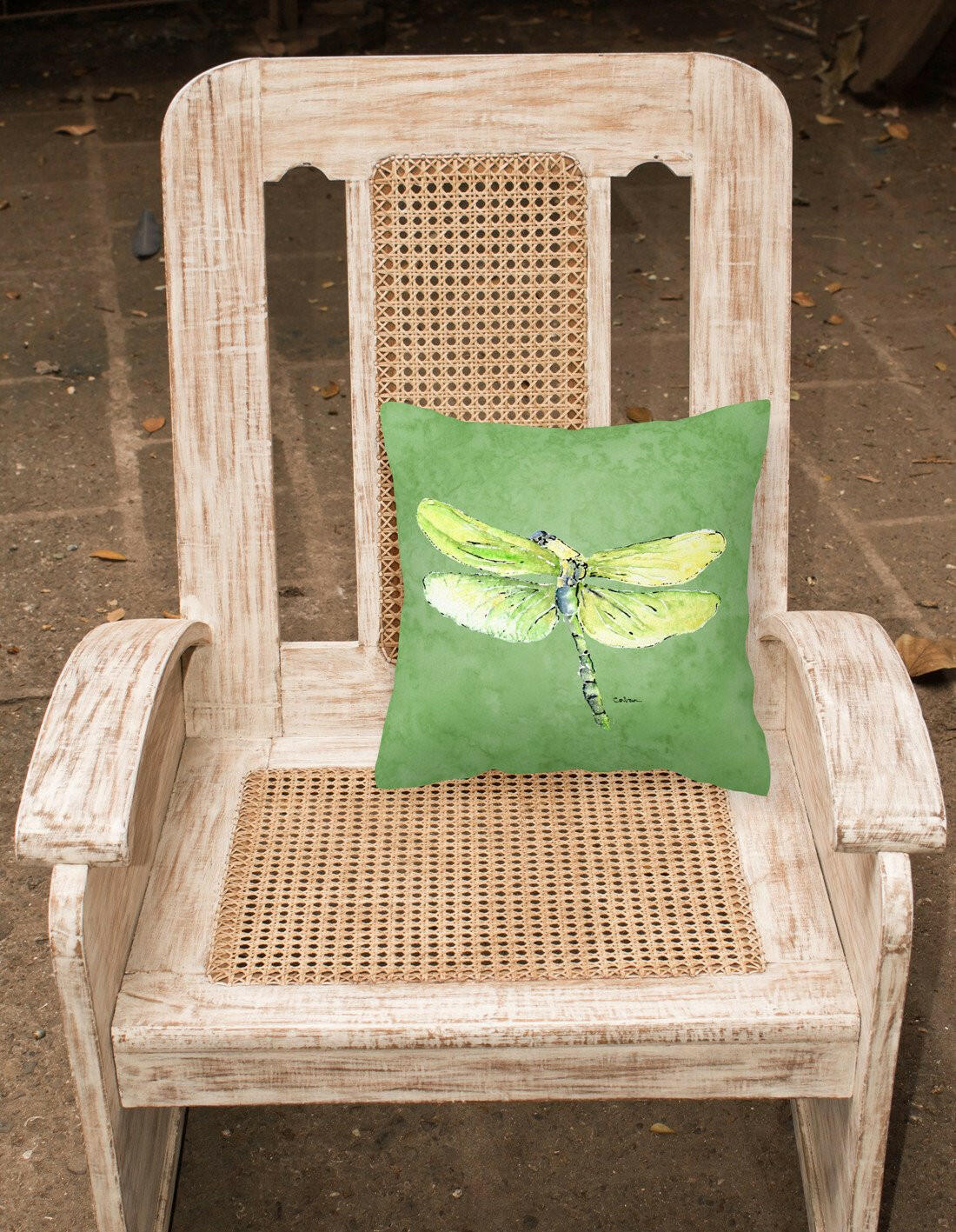 Dragonfly on Avacado   Canvas Fabric Decorative Pillow - the-store.com