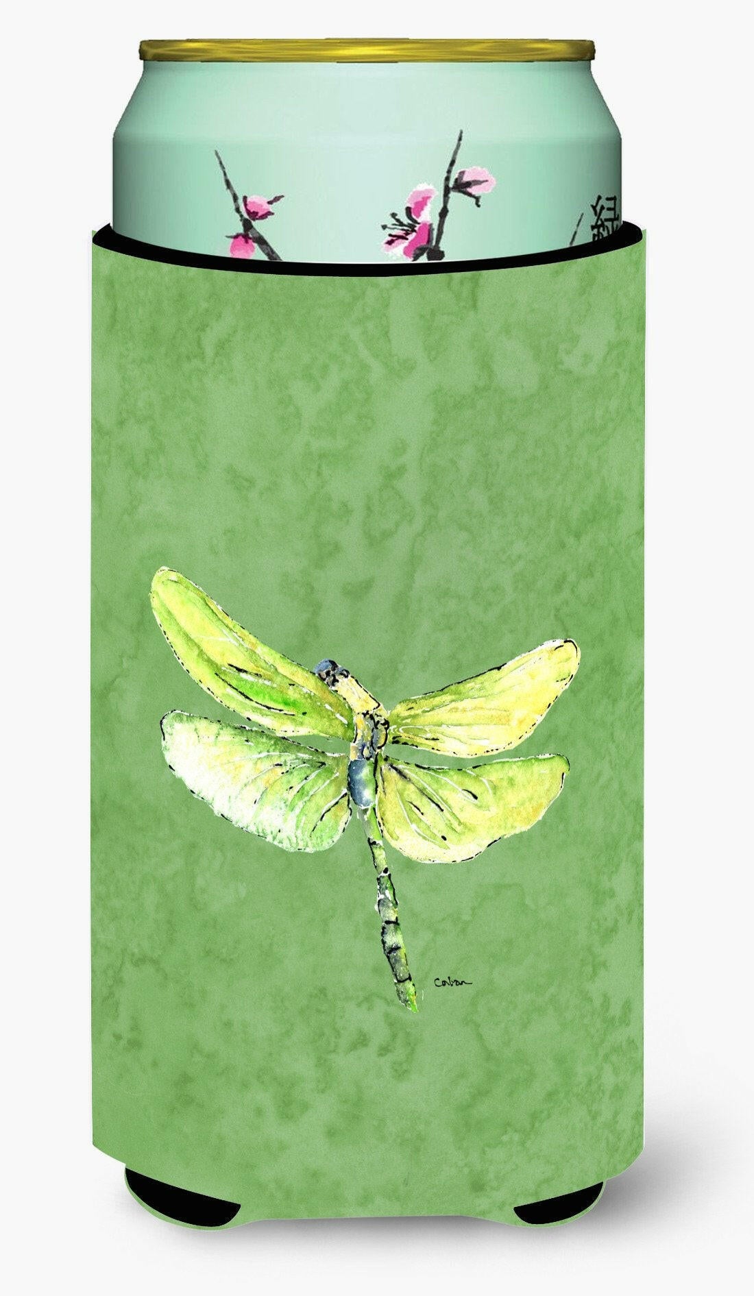 Dragonfly on Avacado  Tall Boy Beverage Insulator Beverage Insulator Hugger by Caroline's Treasures