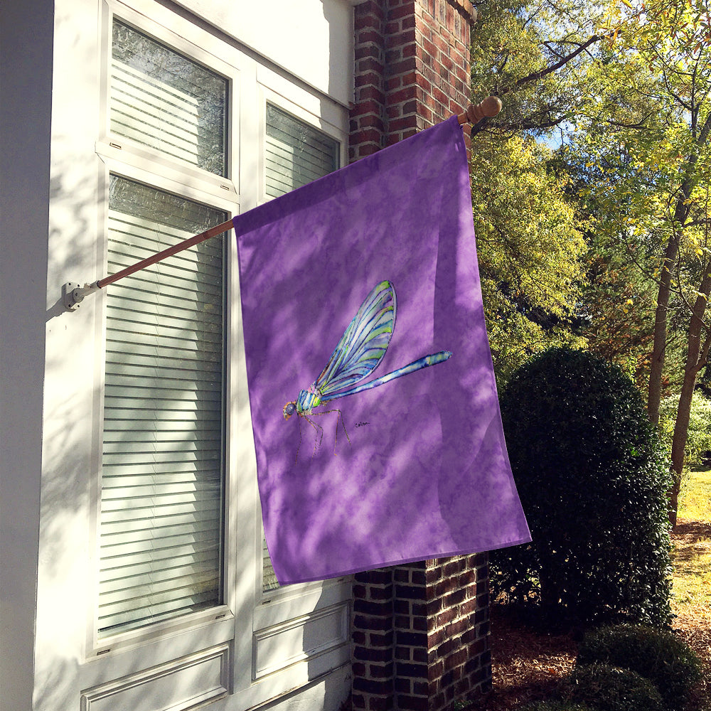 Dragonfly on Purple Flag Canvas House Size  the-store.com.