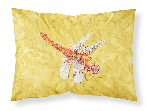 Dragonfly on Yellow Moisture wicking Fabric standard pillowcase by Caroline's Treasures