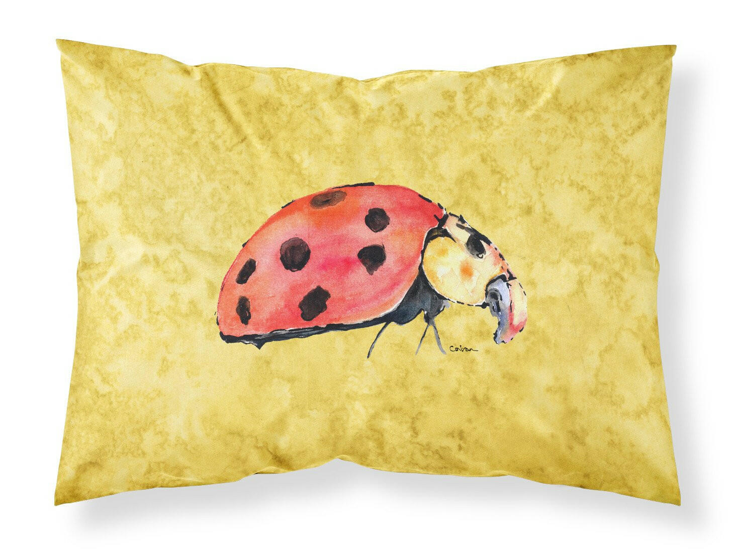 Lady Bug on Yellow Moisture wicking Fabric standard pillowcase by Caroline's Treasures