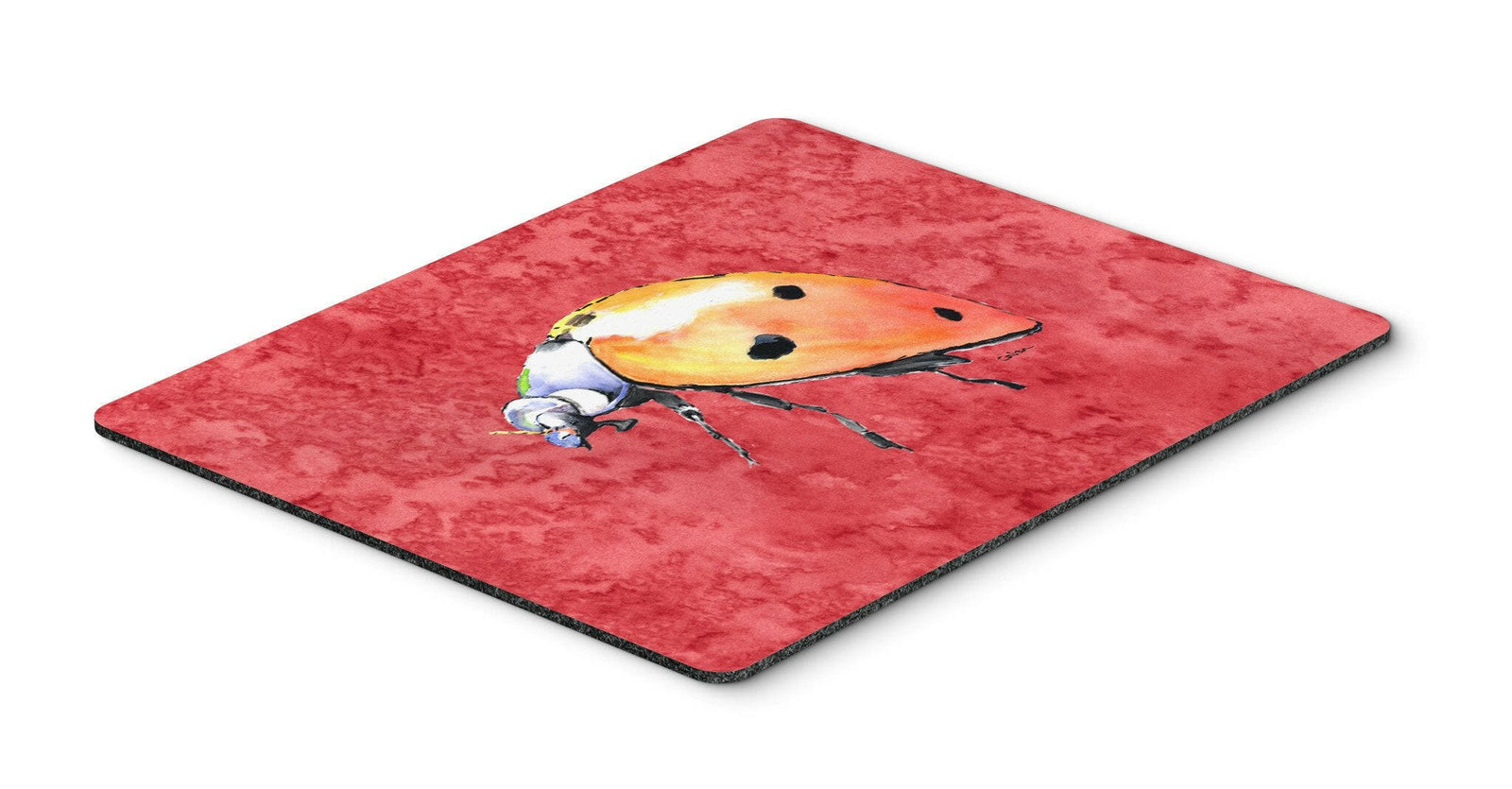 Lady Bug on Red Mouse Pad, Hot Pad or Trivet by Caroline's Treasures