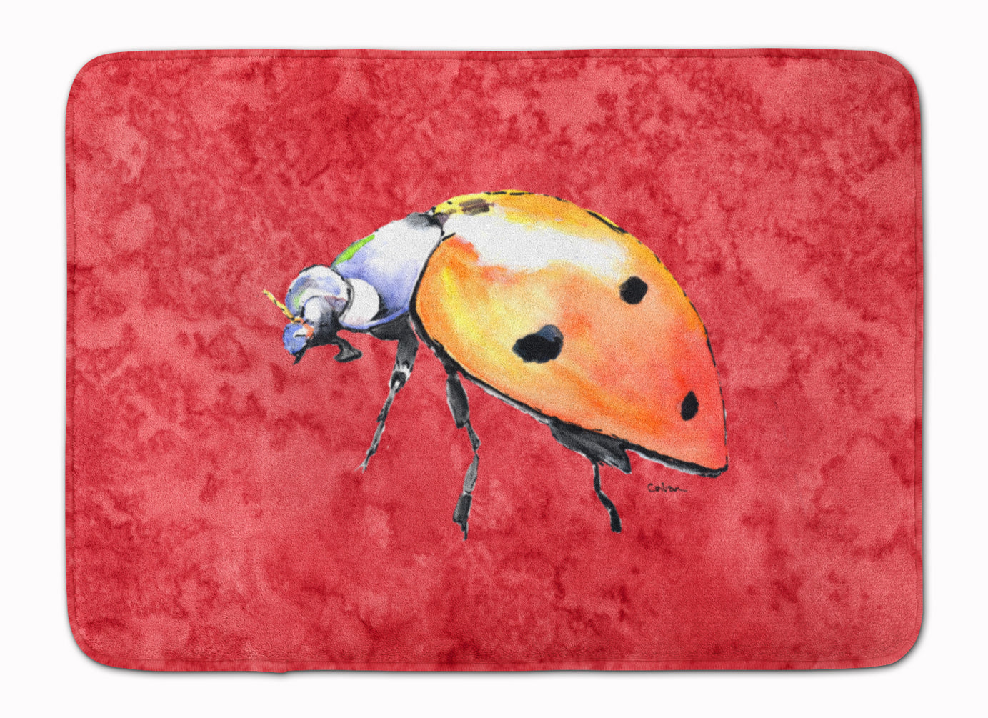 Lady Bug on Red Machine Washable Memory Foam Mat 8868RUG - the-store.com