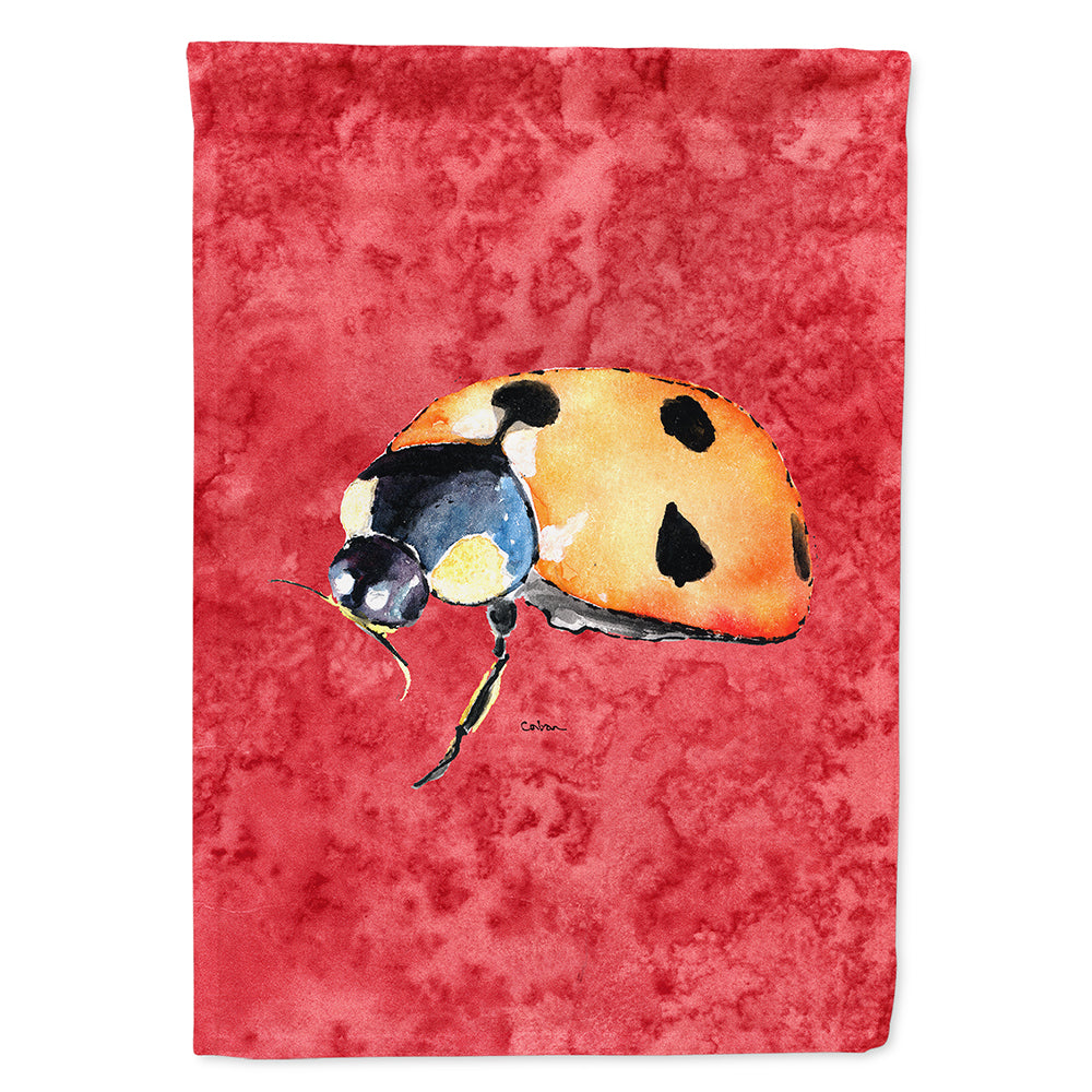 Lady Bug on Red Flag Canvas House Size  the-store.com.