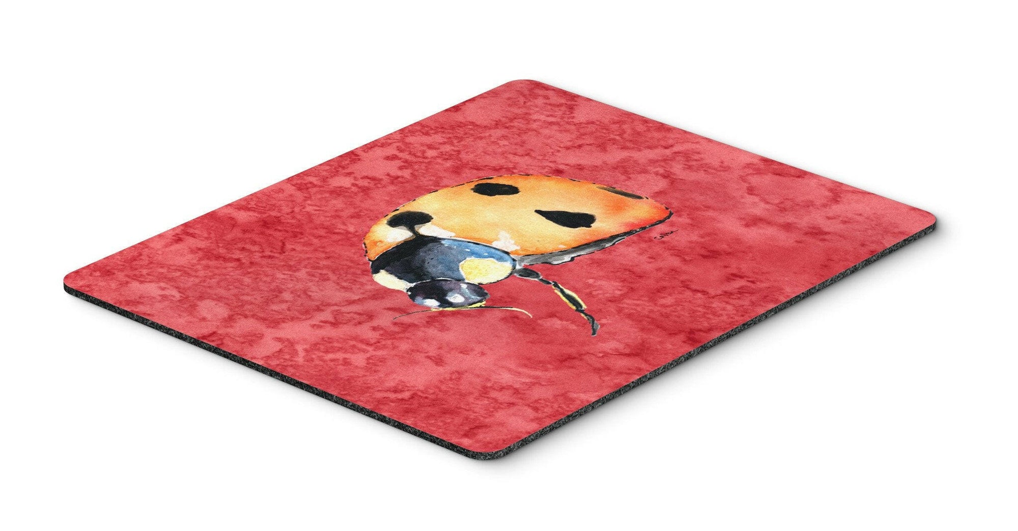 Lady Bug on Red Mouse Pad, Hot Pad or Trivet by Caroline's Treasures