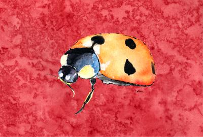 Lady Bug on Red Fabric Placemat by Caroline&#39;s Treasures