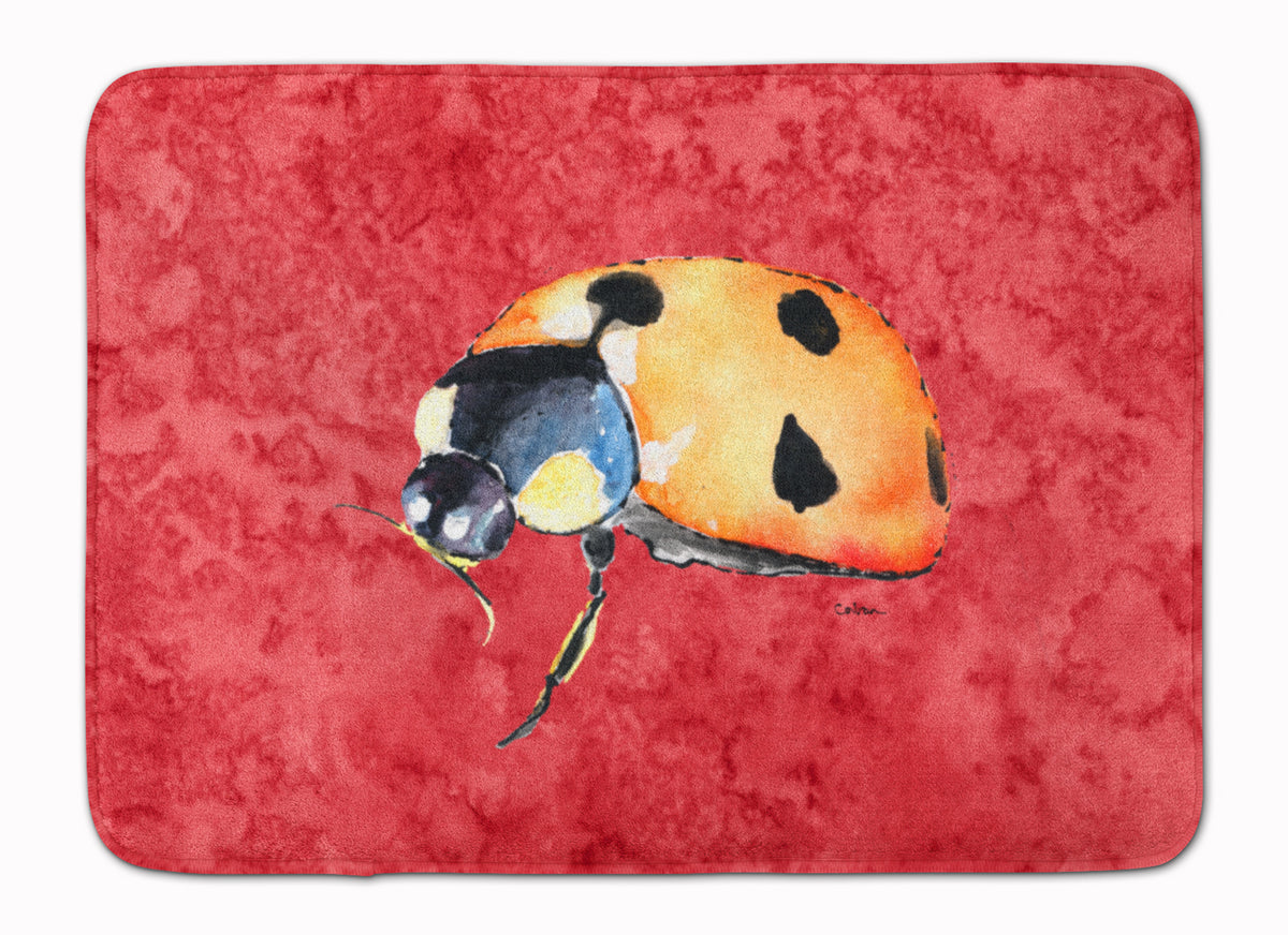 Lady Bug on Red Machine Washable Memory Foam Mat 8869RUG - the-store.com