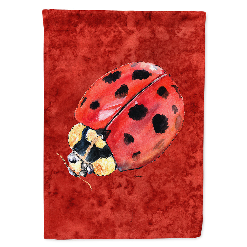Lady Bug on Deep Red Flag Canvas House Size  the-store.com.