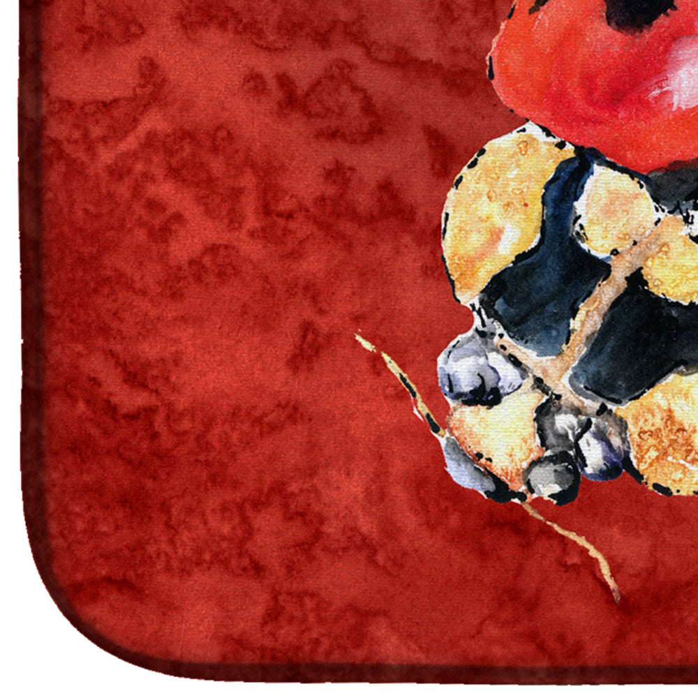 Lady Bug on Deep Red Dish Drying Mat 8870DDM  the-store.com.
