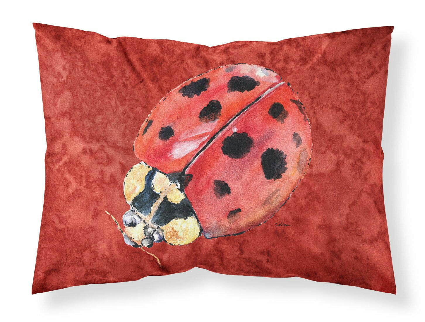 Lady Bug on Deep Red Moisture wicking Fabric standard pillowcase by Caroline's Treasures