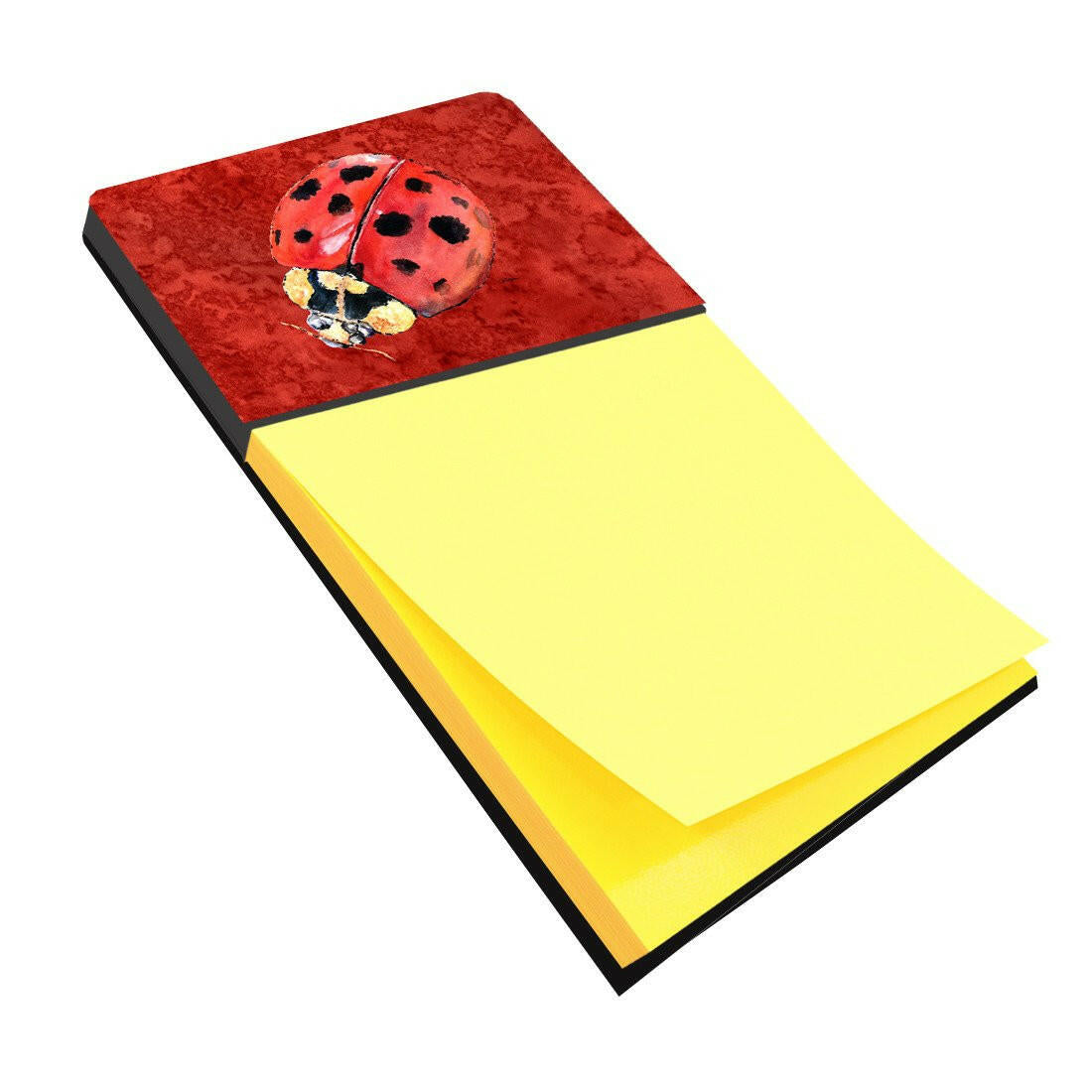 Lady Bug on Deep Red Refiillable Sticky Note Holder or Postit Note Dispenser 8870SN by Caroline's Treasures