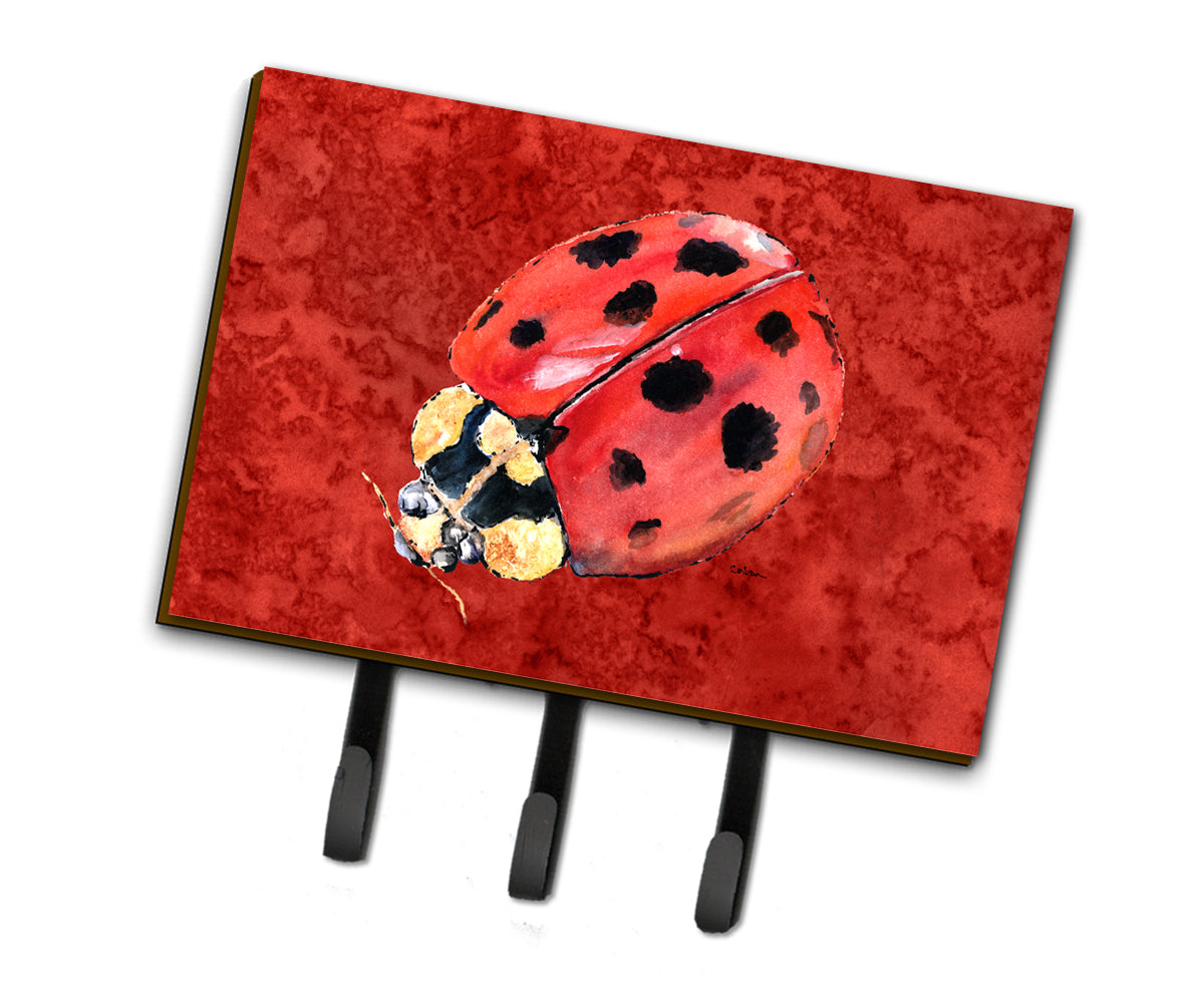 Lady Bug on Deep Red Leash or Key Holder
