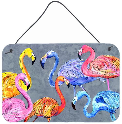 Flamingo Six Senses Aluminium Metal Wall or Door Hanging Prints by Caroline&#39;s Treasures
