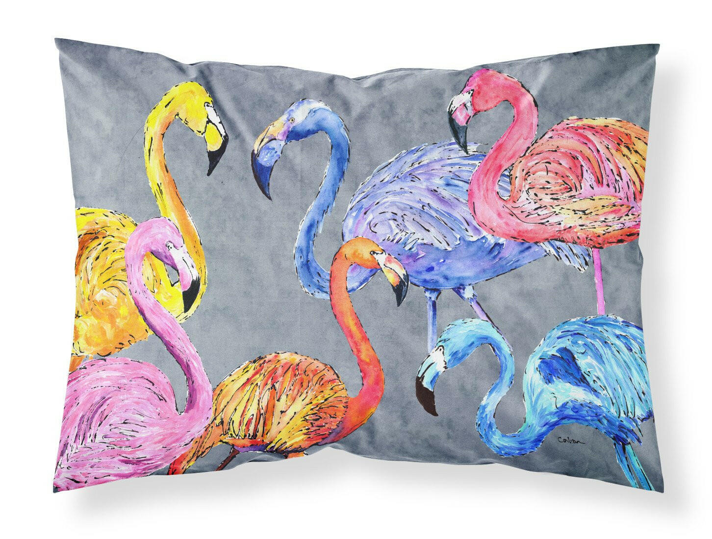 Flamingo Six Senses Moisture wicking Fabric standard pillowcase by Caroline's Treasures