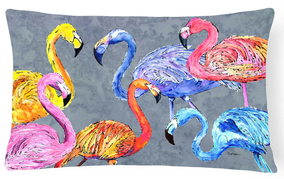 Flamingo Six Senses   Canvas Fabric Decorative Pillow by Caroline&#39;s Treasures
