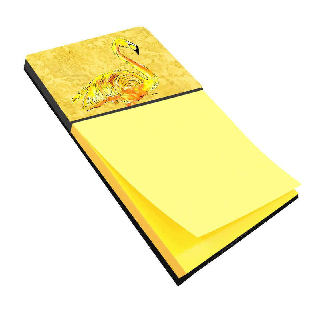 Flamingo on Yellow Refiillable Sticky Note Holder or Postit Note Dispenser 8872SN by Caroline's Treasures