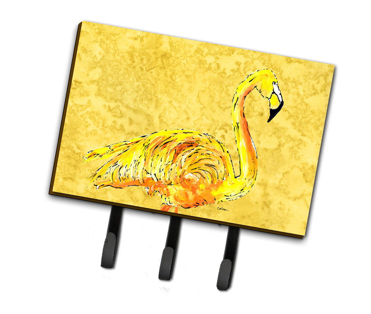 Flamingo on Yellow Leash or Key Holder