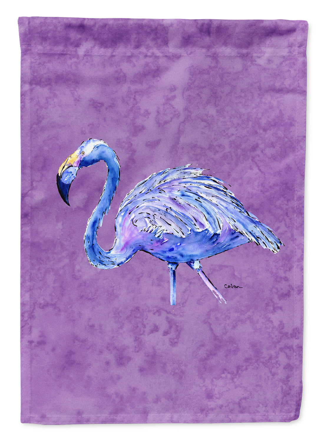 Flamingo on Purple Flag Canvas House Size