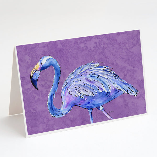 Buy this Flamingo on Purple Greeting Cards and Envelopes Pack of 8