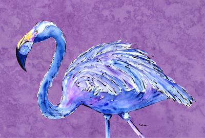 Flamingo on Purple Fabric Placemat by Caroline&#39;s Treasures