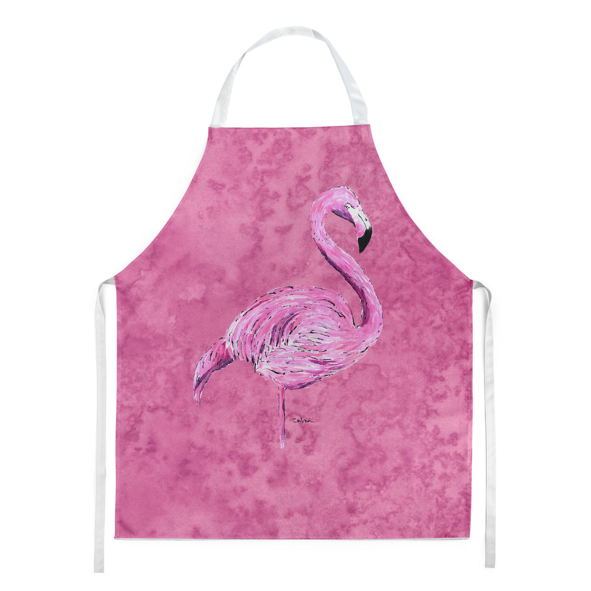 Flamingo on Pink Apron  the-store.com.